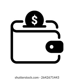 Vetor simples ícone preto carteira