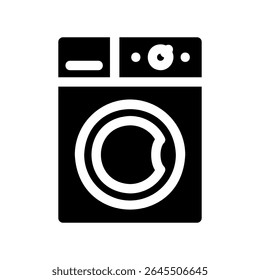 Simple vector black icon washing machine