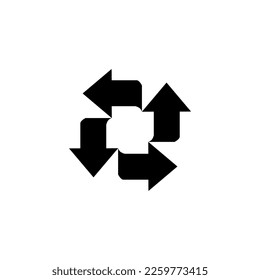 simple vector black recycling symbol icon 