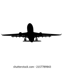 simple vector black and white airplane