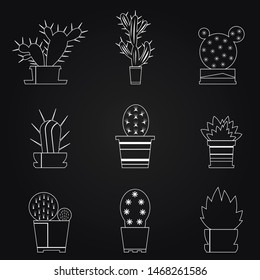 Simple vector black and white cactus sketch.