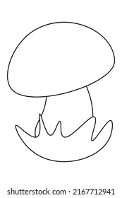 simple vector black and white illustration with mushrooms