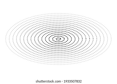 Simple Vector Black and White Oval Halftone, isolated on white