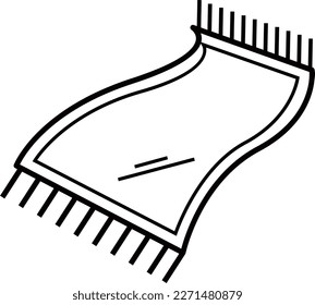  icono de la alfombra de oración de ramadán blanco y negro
