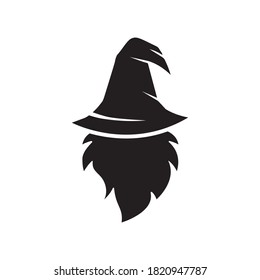 simple vector of black and white witch