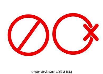 Simple vector Blank Prohibition Sign, Isolated on White
