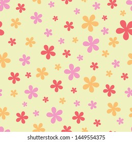 Simple vector blossom flowers seamless pattern background