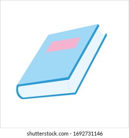 simple vector blue book with square and empy cover 