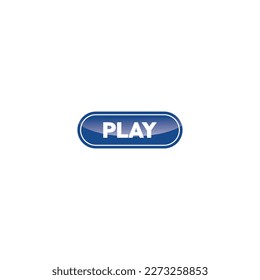 simple vector blue capsule-shaped play icon