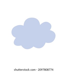 Сute simple vector blue cloud
