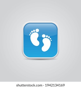 Simple Vector Blue Footprints Icon