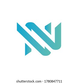 simple vector blue N&W font icon