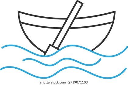 Einfaches Vektorboot auf See Symbol