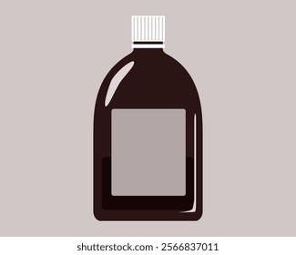 Simple vector bottle with an empty label, flacon for medicine or cosmetics