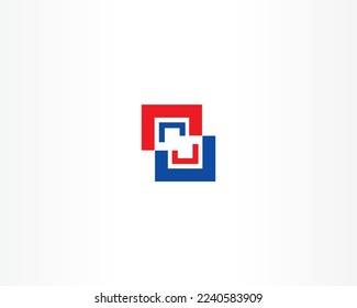 Concepto de diseño de logotipo de marca de vector simple. Diseño de iconos de concepto cuadrado