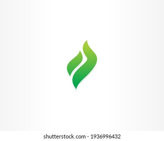 Simple vector brand with green concept logo design icon