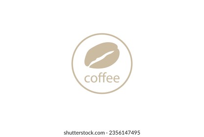 A simple vector brown coffee bean logo suitable for a coffee shop logo or coffee factory and produc