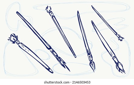 Simple vector brush pattern. Set of elements for printing and design. Art supplies.