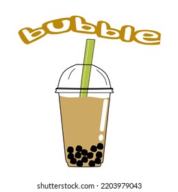 simple vector bubble drink glass