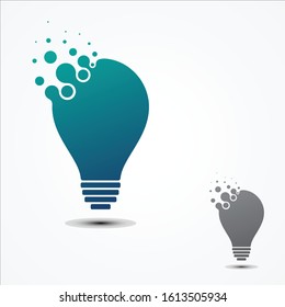 Simple vector bulb pixel design in flat style. Pixel technology bulb idea sign symbol. Vector illustration EPS.8 EPS.10
