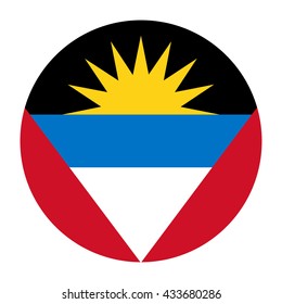 Simple vector button flag - Antigua and Barbuda