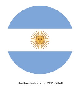 Simple vector button flag - Argentina svg