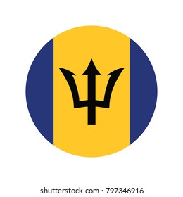Simple vector button flag - Barbados