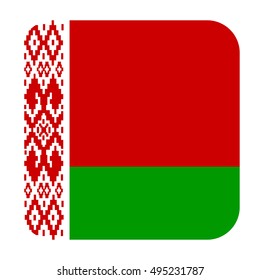 Simple vector button flag - Belarus