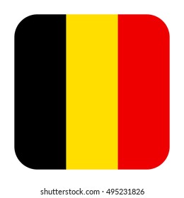 Simple vector button flag - Belgium