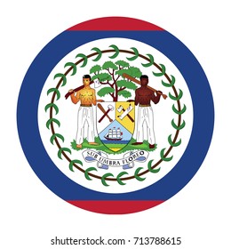 Simple vector button flag - Belize