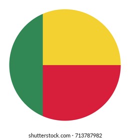 Simple vector button flag - Benin