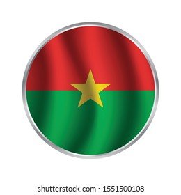 Simple vector button flag - Burkina Faso, Flag button series of all sovereign countries - Burkina Faso.