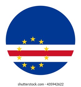 Simple vector button flag - Cape Verde