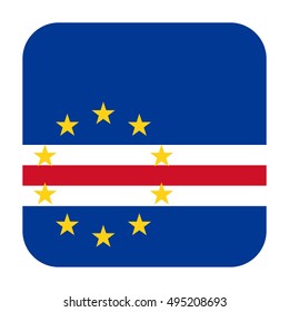 Simple vector button flag - Cape Verde