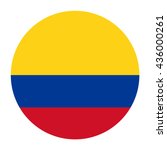 Simple vector button flag - Colombia