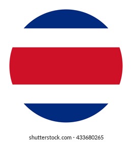 Simple vector button flag - Costa Rica