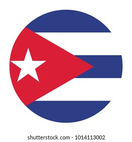 Simple vector button flag - Cuba