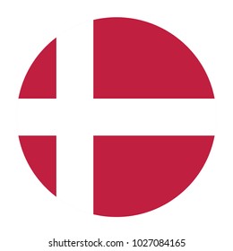 Simple vector button flag - Denmark