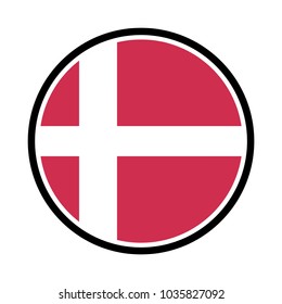 Simple vector button flag - Denmark, Denmark flag ,Denmark national flag illustration symbol circle illustration design.