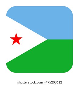 Simple vector button flag - Djibouti