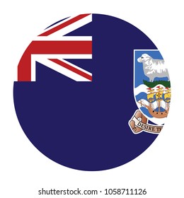 Simple vector button flag - Falkland Islands