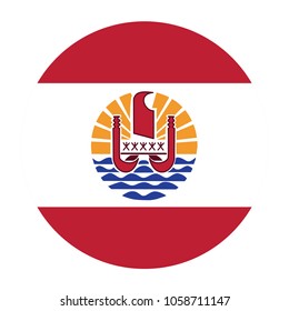 Simple vector button flag - Frence Polynesia