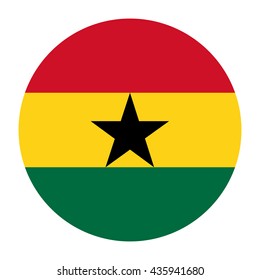 Simple vector button flag - Ghana