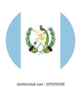 Simple vector button flag - Guatemala