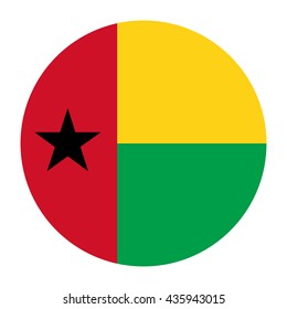 Simple vector button flag - Guinea-Bissau