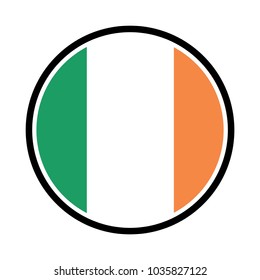 Simple vector button flag - Ireland, Ireland flag, official colors and proportion correctly. National Irish flag. Vector illustration.