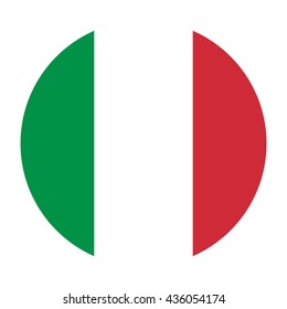 Simple vector button flag - Italy