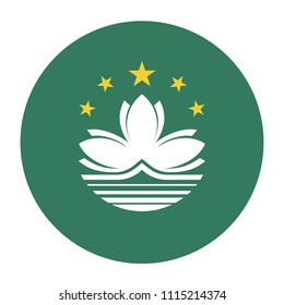 Simple vector button flag - Macau
