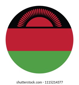 Simple vector button flag - Malawi