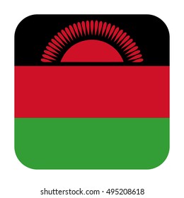 Simple vector button flag - Malawi